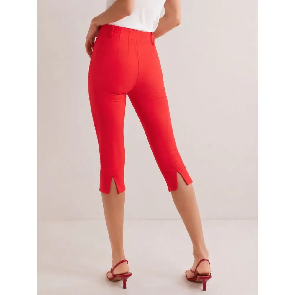 Free People Bette Super Slim Capris In Poppy Red 4